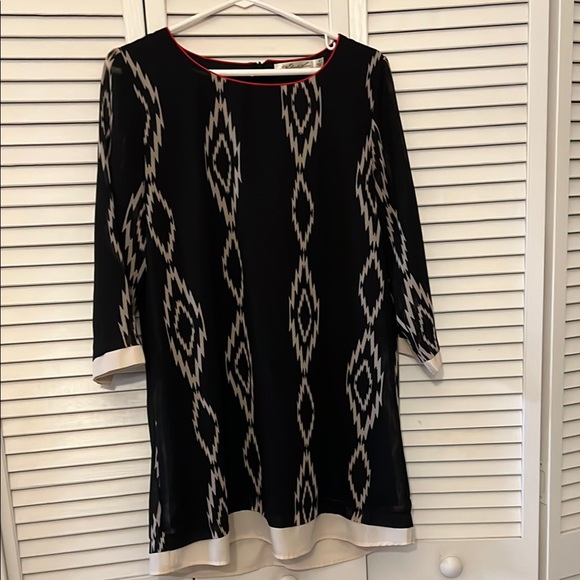 Liberty Love Black and White Boxy Tunic Top/Dress NWOT - Picture 1 of 7